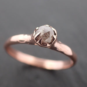 Faceted Fancy cut gray Diamond Solitaire Engagement 14k Rose Gold Wedding Ring byAngeline 3503