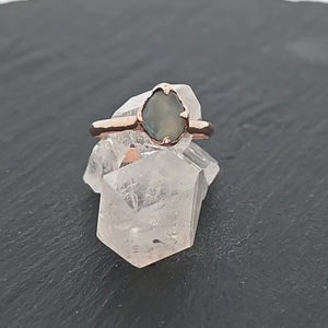 Raw Sapphire blue green Montana sapphire Rose Gold Engagement Ring Blue Wedding Ring Custom Gemstone Ring Solitaire Ring byAngeline 3032