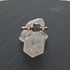 Fancy cut Montana blue Sapphire Rose gold Multi stone Ring Gold Gemstone Engagement Ring 3182