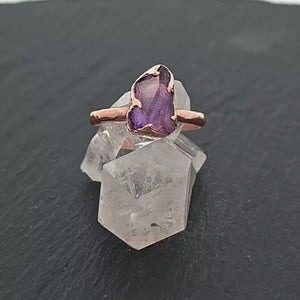 Partially faceted Tanzanite Crystal Rose Gold Ring Rough Gemstone Solitaire recycled 14k byAngeline 0982