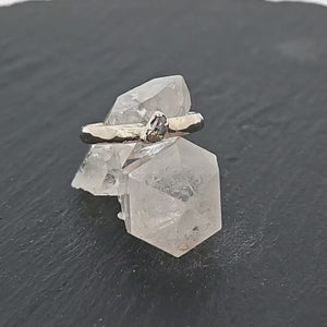 Fancy Cut salt and pepper Half Moon Diamond Solitaire Engagement 14k White Gold Wedding Ring byAngeline 2866