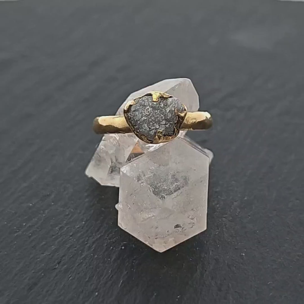 Raw Diamond Engagement Ring Rough Uncut Diamond Solitaire Recycled 14k yellow gold Conflict Free Diamond Wedding Promise 3129