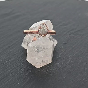 Raw Diamond Engagement Ring Rough Uncut Diamond Solitaire Recycled 14k Rose gold Conflict Free Diamond Wedding Promise 3107