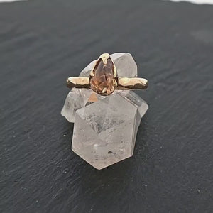 Sapphire tumbled honey orange 18k yellow gold Solitaire gemstone ring 2895