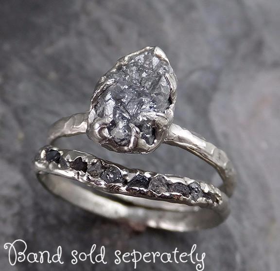 Rough cut black diamond ring Clearance