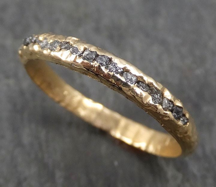 custom raw rough diamond women's or men's wedding band 14k gold black grey conflict free diamonds recycled gold byangeline c0343 Alternative