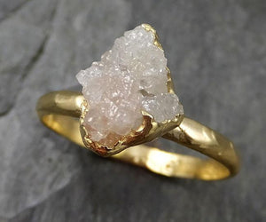 18k Raw Diamond Solitaire Engagement Ring Rough Gold Wedding Ring diamond Wedding Ring Rough Diamond Ring 0470 - by Angeline