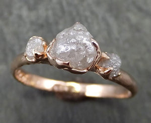 14k Raw Rough Diamond gold Engagement Multi stone Ring Rough Gold Wedding Ring diamond Wedding Ring Rough Diamond Ring byAngeline 0647 - by Angeline