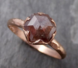 Fancy cut orange Solitaire Diamond Engagement 14k Rose Gold Wedding Ring byAngeline 0725 - by Angeline