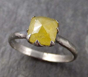 Fancy cut yellow Diamond Solitaire Engagement 14k White Gold Wedding Ring Diamond Ring byAngeline 0769 - Gemstone ring by Angeline