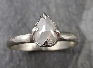 Fancy cut White Diamond Solitaire Engagement 14k White Gold Wedding Ring byAngeline 1297 - by Angeline