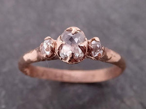 Fancy cut white Diamond Engagement 14k Rose Gold Multi stone Wedding Ring byAngeline 1919