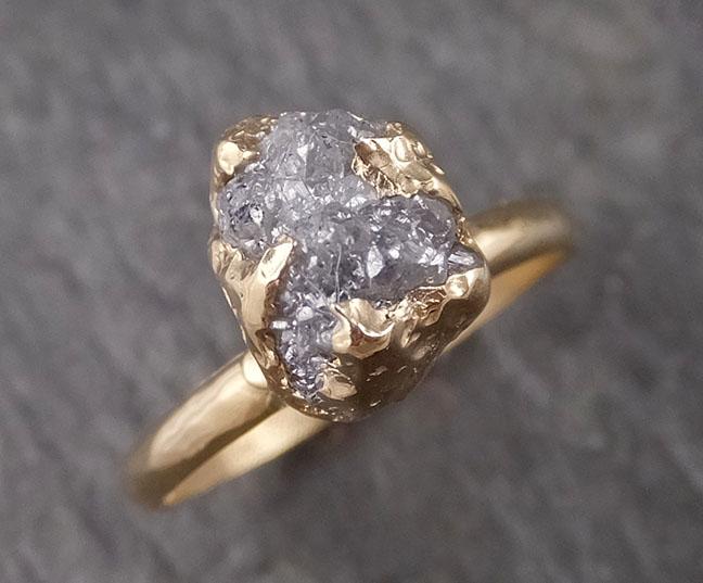 Raw Diamond Engagement Ring Rough Uncut Diamond Solitaire Recycled 14K Yellow Gold Conflict Free Diamond Wedding Promise 3118