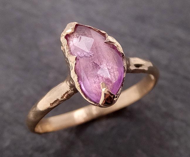 Fancy cut Pink Sapphire 14k Yellow gold Solitaire Ring Gold Gemstone Engagement Ring 1959