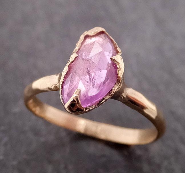 Fancy cut Pink Sapphire 14k Yellow gold Solitaire Ring Gold Gemstone Engagement Ring 1959