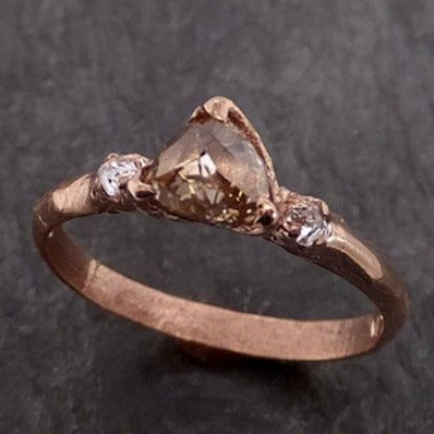 Champagne Fancy cut Diamond Engagement ring 14k Rose Gold Multi stone Wedding byAngeline 2001