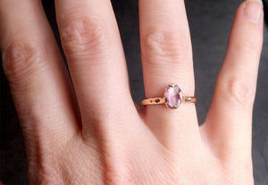 Fancy cut Pink Sapphire 14k Rose gold Solitaire Ring Gold Gemstone Engagement Ring 2015