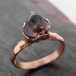 Sapphire Tumbled Purple tumbled 14k Rose gold Solitaire gemstone ring 2880
