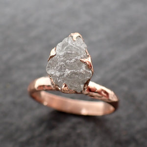 raw diamond solitaire engagement ring rough uncut rose gold conflict free diamond wedding promise 2541 Alternative Engagement