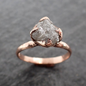 raw diamond solitaire engagement ring rough uncut rose gold conflict free diamond wedding promise 2547 Alternative Engagement