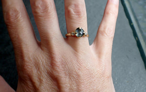 fancy cut montana sapphire diamond 18k yellow gold engagement ring wedding ring blue gemstone ring multi stone ring 2570 Alternative Engagement