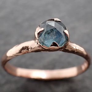 fancy cut blue sapphire 14k rose gold solitaire ring gold gemstone engagement ring 2584 Alternative Engagement