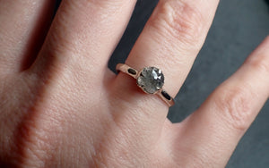 Fancy cut White Diamond Solitaire Engagement 18k White Gold Wedding Ring byAngeline 2776