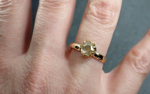 Fancy cut yellow Diamond Solitaire Engagement 18k yellow Gold Wedding Ring byAngeline 2932