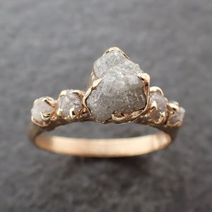 Raw Diamond Yellow gold multi stone Engagement Ring Rough 14k Gold Wedding Delicate Ring diamond Wedding Ring Rough Diamond Ring 3079