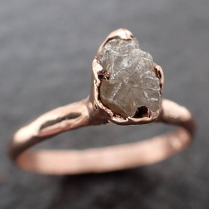 Raw Diamond Engagement Ring Rough Uncut Diamond Solitaire Recycled 14k Rose gold Conflict Free Diamond Wedding Promise 3112
