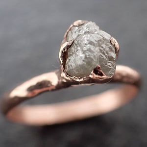 Raw Diamond Engagement Ring Rough Uncut Diamond Solitaire Recycled 14k Rose gold Conflict Free Diamond Wedding Promise 3115