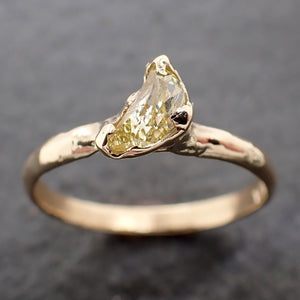 Fancy Cut Half Moon yellow Diamond Solitaire Engagement 14k Gold Wedding Ring byAngeline 3139