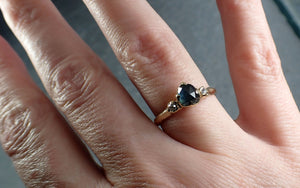 Fancy cut blue Montana Sapphire and fancy cut Diamonds 14k Yellow Gold Engagement Wedding Ring Gemstone Ring Multi stone Ring 3147