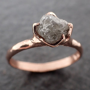 Raw Diamond Engagement Ring Rough Uncut Diamond Solitaire Recycled 14k Rose gold Conflict Free Diamond Wedding Promise 3005