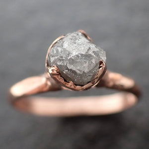 Raw Diamond Engagement Ring Rough Uncut Diamond Solitaire Recycled 14k Rose gold Conflict Free Diamond Wedding Promise 3109