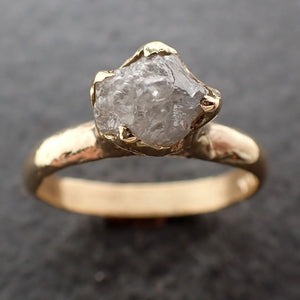 Raw Diamond Engagement Ring Rough Uncut Diamond Solitaire Recycled 14k yellow gold Conflict Free Diamond Wedding Promise 3124