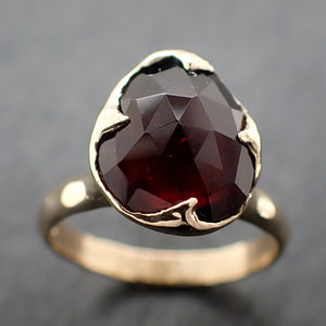 Fancy cut red Tourmaline Gold Ring Gemstone Solitaire recycled 14k yellow gold statement 3312