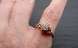 Raw Diamond Rose gold Engagement Ring Rough Gold Wedding Ring diamond Wedding Ring Rough Diamond Ring byAngeline 3410