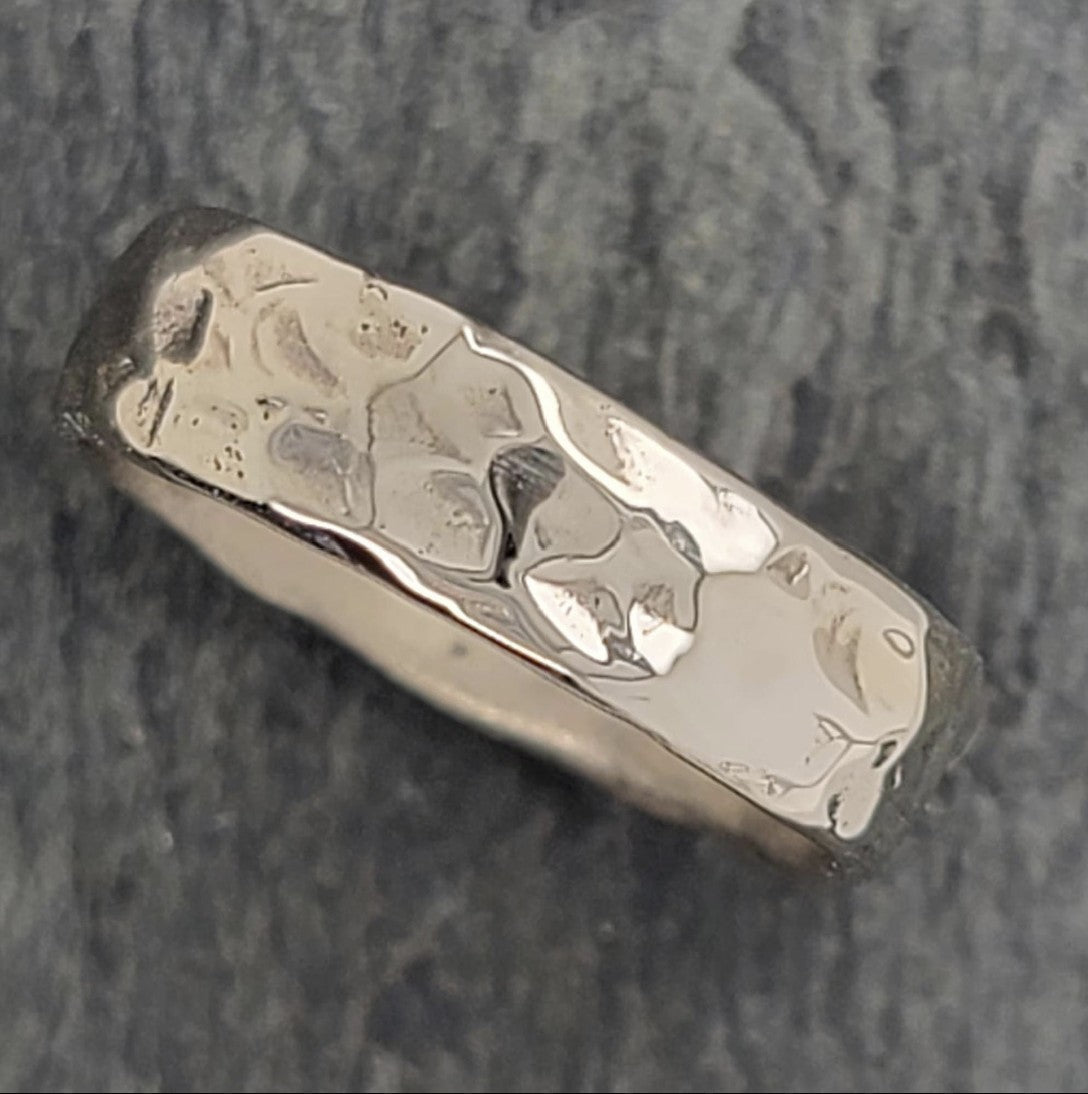 Handmade Rustic Men's Ring| Solid Gold or Sterling Silver | 6mm Band | Wedding Band By Angeline C06.metal