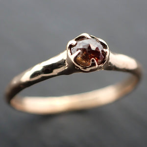 Fancy cut orange Diamond Solitaire Engagement 14k yellow Gold Wedding Ring byAngeline 3502