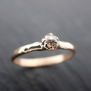 Fancy cut salt and pepper Diamond Solitaire Engagement 14k yellow Gold Wedding Ring byAngeline 3518