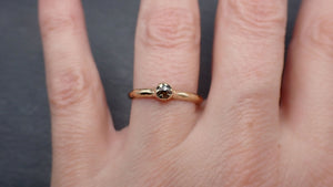 Fancy cut Cognac Diamond Solitaire Engagement 14k yellow Gold Wedding Ring byAngeline 3519