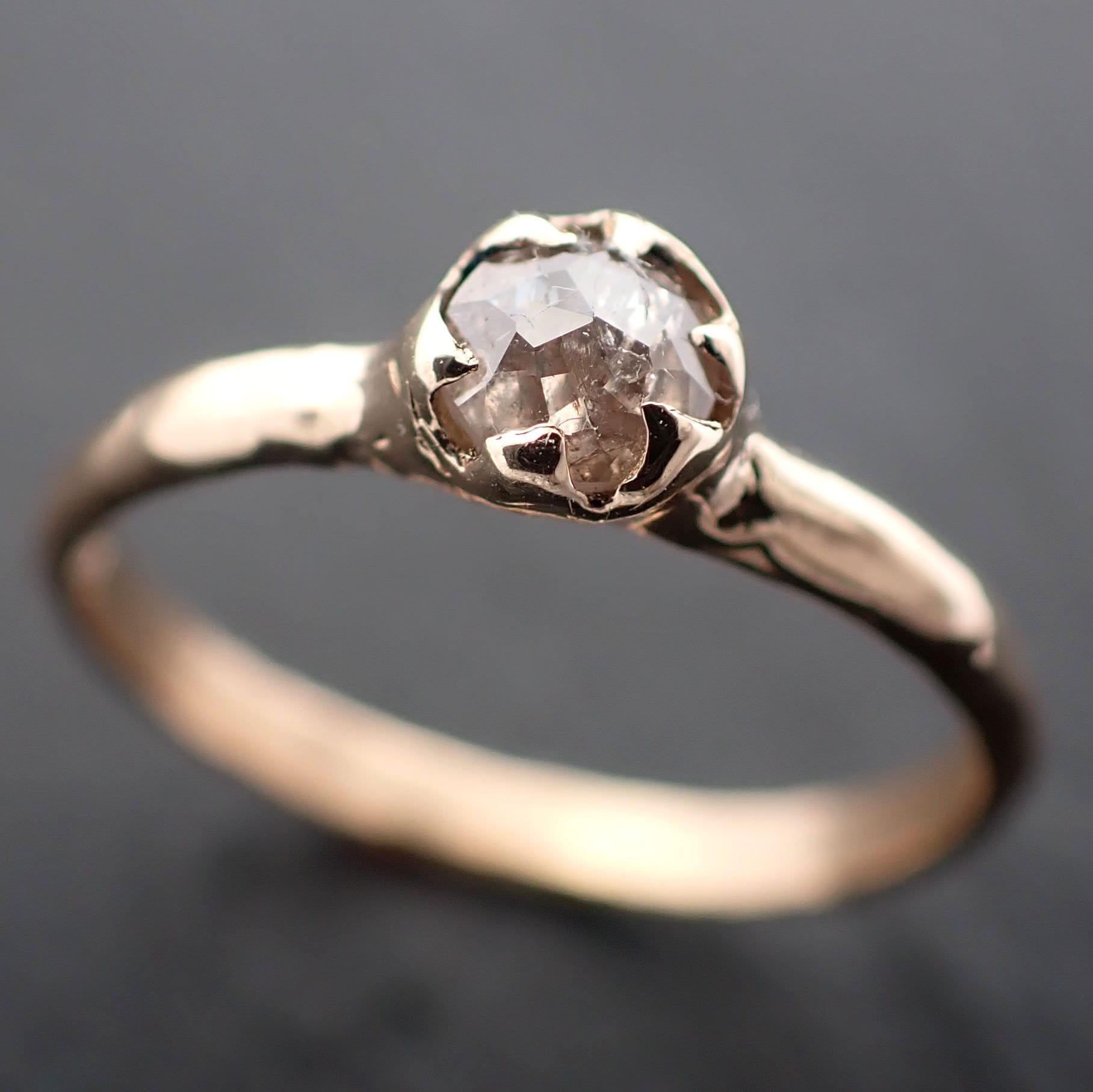 Fancy cut white Diamond Solitaire Engagement 14k yellow Gold Wedding Ring byAngeline 3516