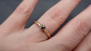 Fancy cut Cognac Diamond Solitaire Engagement 14k yellow Gold Wedding Ring byAngeline 3519