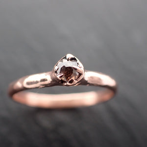 Faceted Fancy cut cognac Diamond Solitaire Engagement 14k Rose Gold Wedding Ring byAngeline 3522