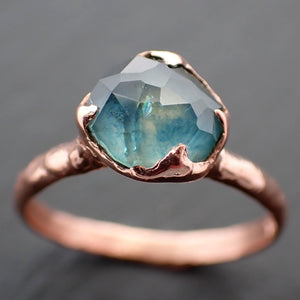 Fancy cut Montana blue Sapphire Rose gold Solitaire Ring Gold Gemstone Engagement Ring 3542