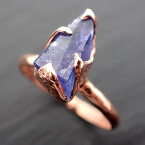 Raw Tanzanite Crystal Solitaire 14k recycled Rose Gold Ring Gemstone cocktail statement byAngeline 3543