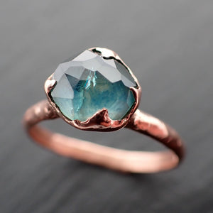 Fancy cut Montana blue Sapphire Rose gold Solitaire Ring Gold Gemstone Engagement Ring 3542