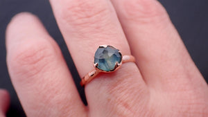 Fancy cut Montana blue Sapphire Rose gold Solitaire Ring Gold Gemstone Engagement Ring 3542