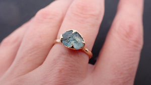 Raw uncut Aquamarine Solitaire Rose Gold Ring Custom One Of a Kind Gemstone Ring Bespoke byAngeline 3544